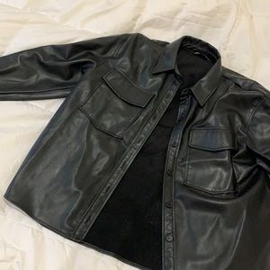 Zara Faux Leather Shacket / Overshirt